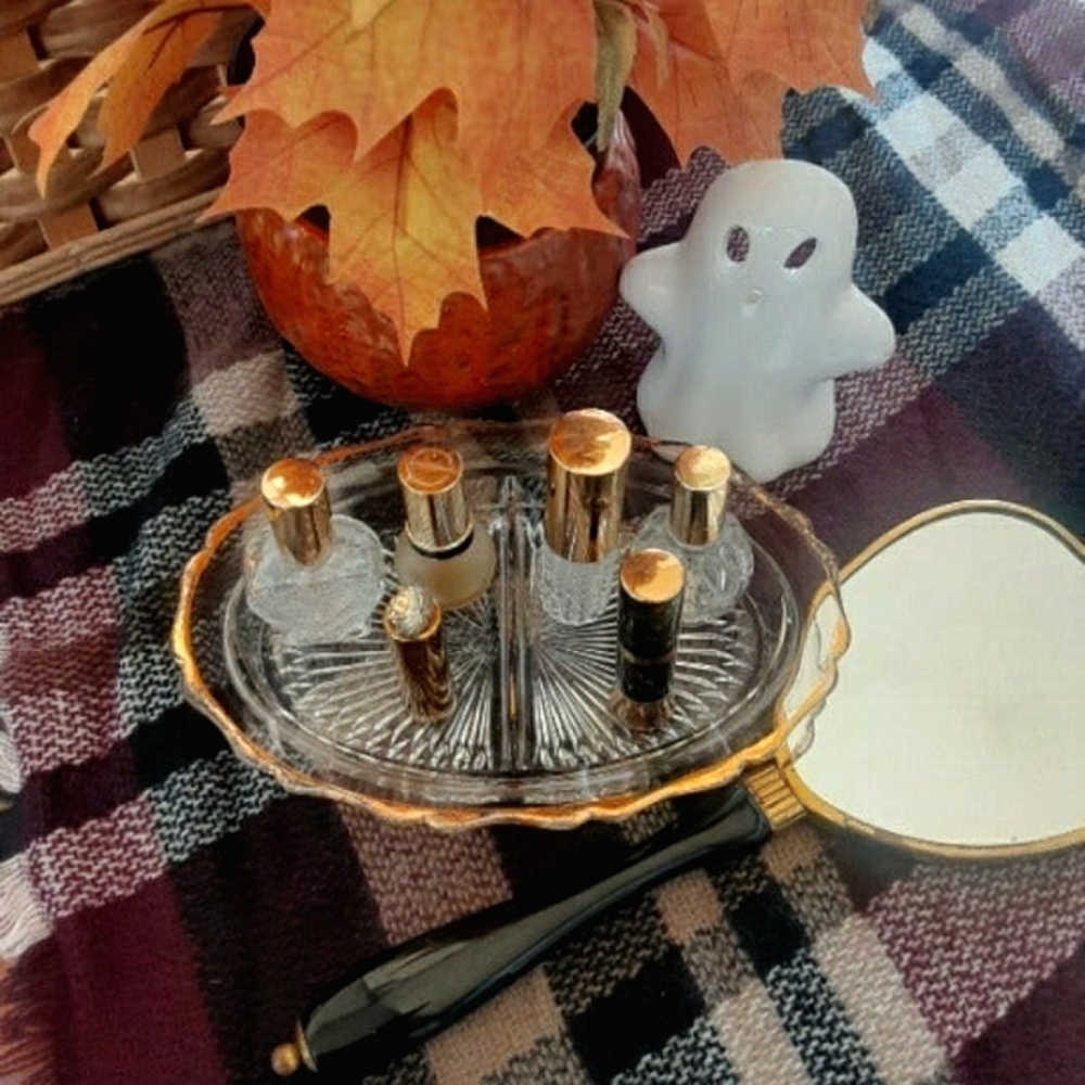 Petite Pressed Glass Vanity Tray